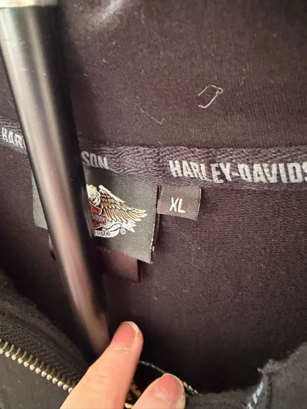 Harley Davidson Zip Hoodie XL Black Orange Biker Graphic Jacket - Picture 3 of 8